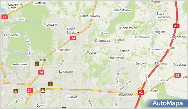 mapa Kopanka gmina Nowosolna, Kopanka gmina Nowosolna na mapie Targeo