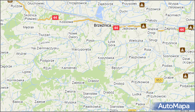 mapa Kopytówka, Kopytówka na mapie Targeo