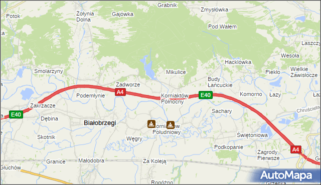 mapa Korniaktów Północny, Korniaktów Północny na mapie Targeo