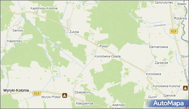 mapa Korolówka-Osada, Korolówka-Osada na mapie Targeo