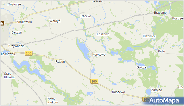 mapa Korytowo gmina Choszczno, Korytowo gmina Choszczno na mapie Targeo