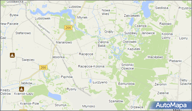 mapa Koszary gmina Sompolno, Koszary gmina Sompolno na mapie Targeo