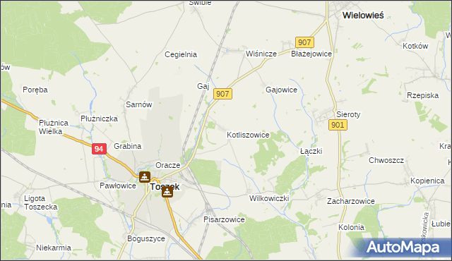 mapa Kotliszowice, Kotliszowice na mapie Targeo