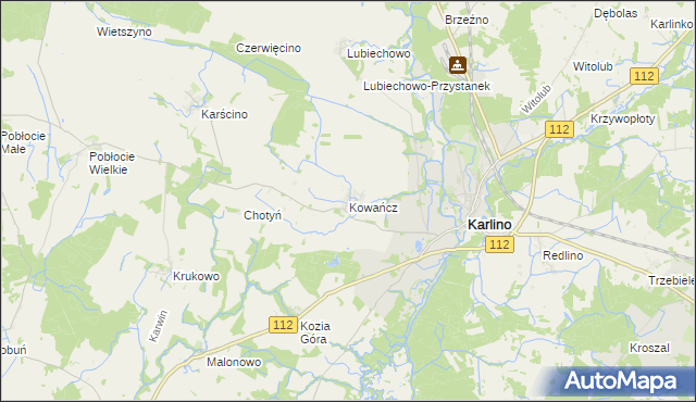 mapa Kowańcz, Kowańcz na mapie Targeo