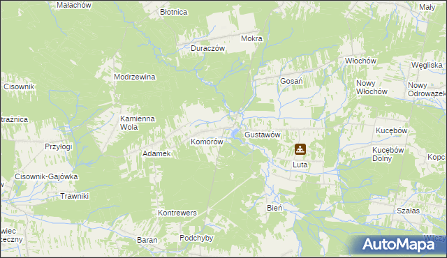 mapa Krasna gmina Stąporków, Krasna gmina Stąporków na mapie Targeo