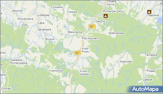 mapa Królik Polski, Królik Polski na mapie Targeo