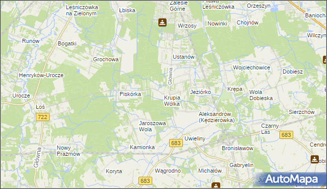 mapa Krupia Wólka, Krupia Wólka na mapie Targeo