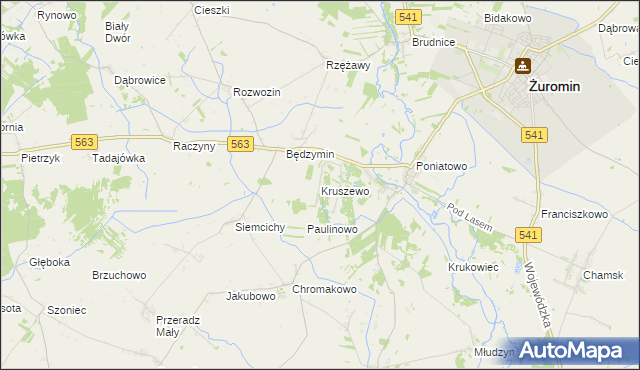 mapa Kruszewo gmina Żuromin, Kruszewo gmina Żuromin na mapie Targeo