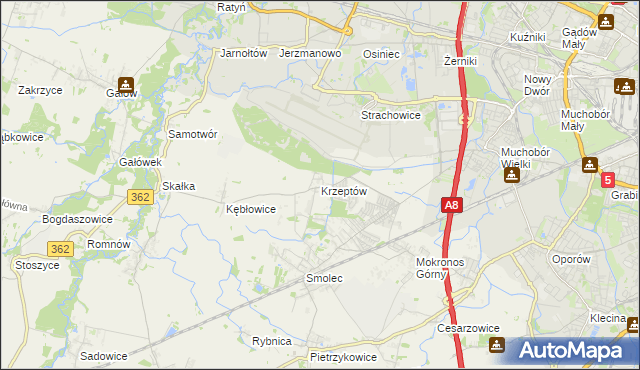 mapa Krzeptów, Krzeptów na mapie Targeo