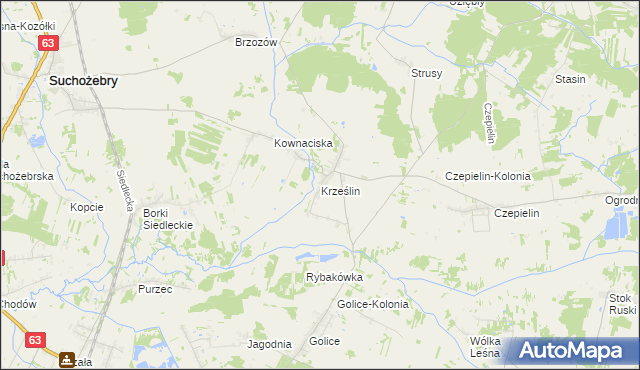 mapa Krześlin, Krześlin na mapie Targeo