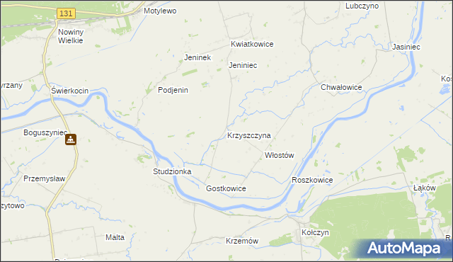 mapa Krzyszczyna, Krzyszczyna na mapie Targeo