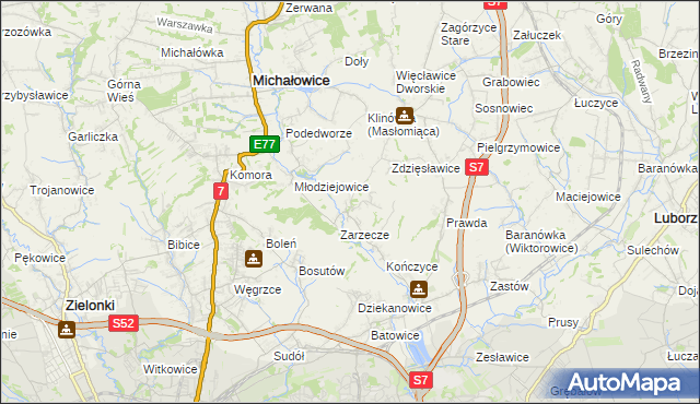 mapa Książniczki, Książniczki na mapie Targeo