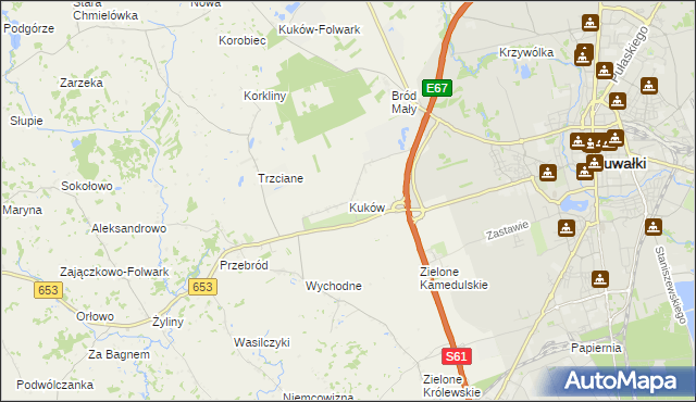mapa Kuków gmina Suwałki, Kuków gmina Suwałki na mapie Targeo
