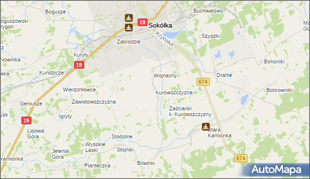 mapa Kurowszczyzna, Kurowszczyzna na mapie Targeo