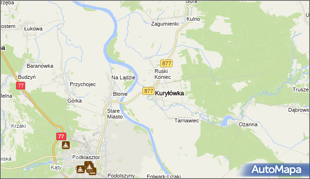 mapa Kuryłówka, Kuryłówka na mapie Targeo