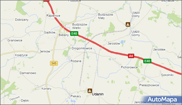 mapa Łagiewniki Średzkie, Łagiewniki Średzkie na mapie Targeo