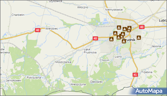 mapa Łąka Prudnicka, Łąka Prudnicka na mapie Targeo