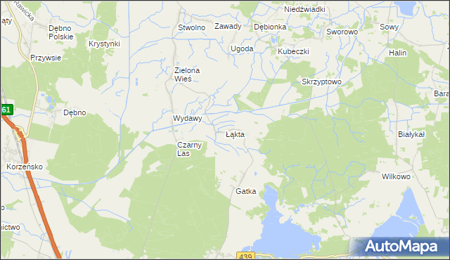 mapa Łąkta, Łąkta na mapie Targeo