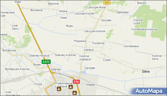 mapa Łapiguz, Łapiguz na mapie Targeo