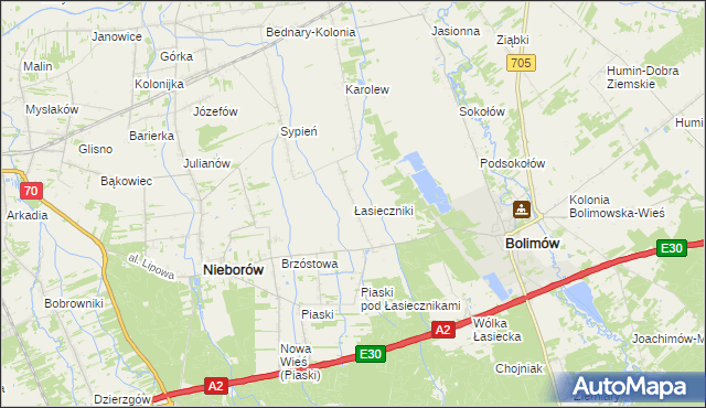 mapa Łasieczniki, Łasieczniki na mapie Targeo