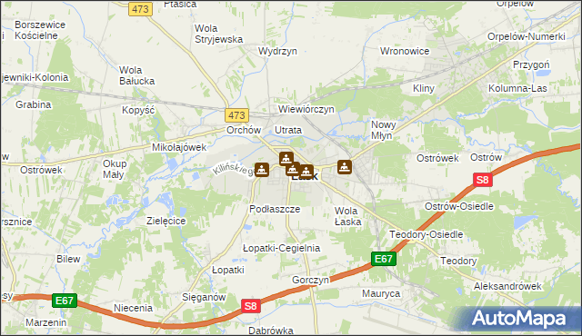 mapa Łask, Łask na mapie Targeo