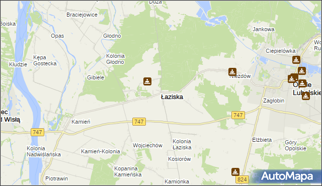 mapa Łaziska powiat opolski, Łaziska powiat opolski na mapie Targeo