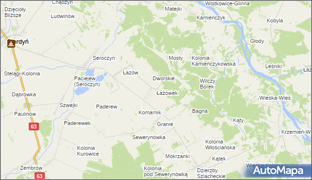 mapa Łazówek, Łazówek na mapie Targeo