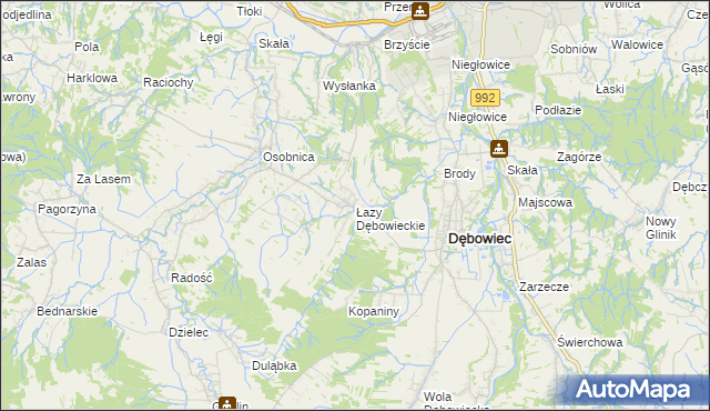 mapa Łazy Dębowieckie, Łazy Dębowieckie na mapie Targeo