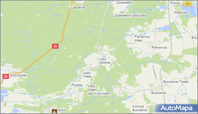 mapa Łazy Wielkie, Łazy Wielkie na mapie Targeo