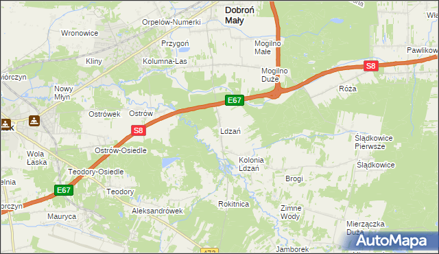 mapa Ldzań, Ldzań na mapie Targeo