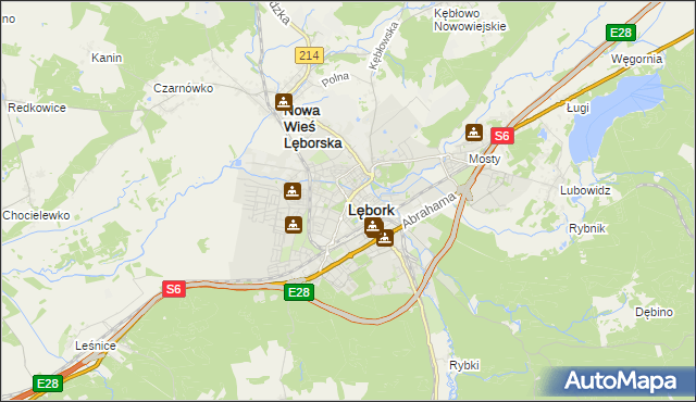 mapa Lębork, Lębork na mapie Targeo