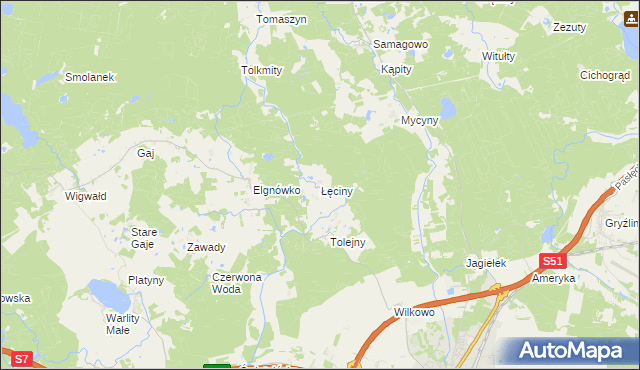 mapa Łęciny, Łęciny na mapie Targeo