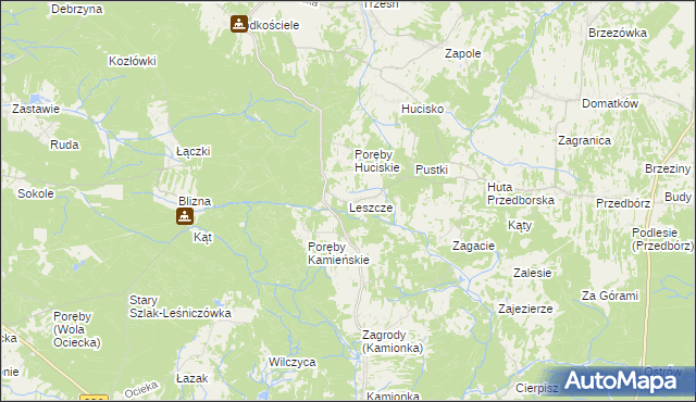 mapa Leszcze gmina Niwiska, Leszcze gmina Niwiska na mapie Targeo