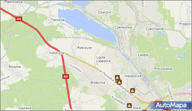 mapa Ligota Łabędzka, Ligota Łabędzka na mapie Targeo