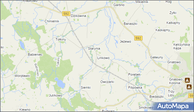 mapa Linkowo gmina Kętrzyn, Linkowo gmina Kętrzyn na mapie Targeo