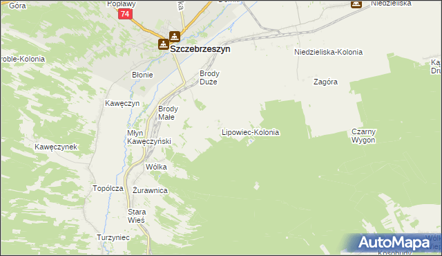 mapa Lipowiec-Kolonia, Lipowiec-Kolonia na mapie Targeo