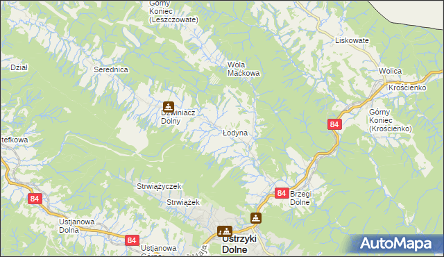 mapa Łodyna, Łodyna na mapie Targeo