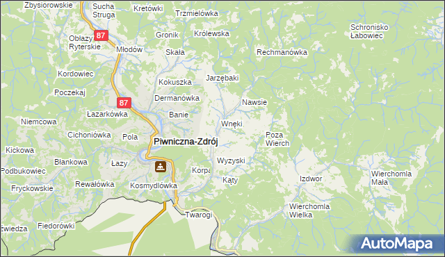 mapa Łomnica-Zdrój, Łomnica-Zdrój na mapie Targeo