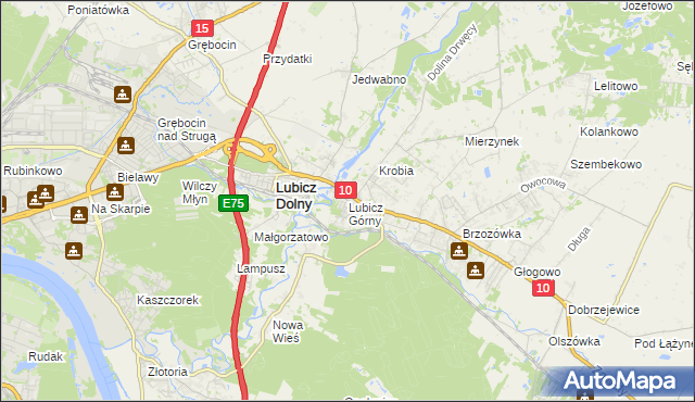 mapa Lubicz Górny, Lubicz Górny na mapie Targeo