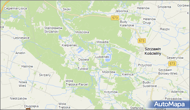 mapa Lubieniek, Lubieniek na mapie Targeo