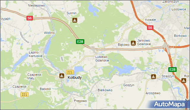 mapa Lublewo Gdańskie, Lublewo Gdańskie na mapie Targeo