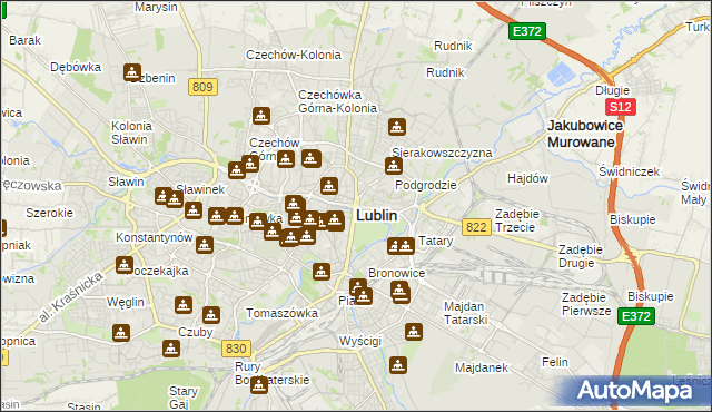 mapa Lublina, Lublin na mapie Targeo