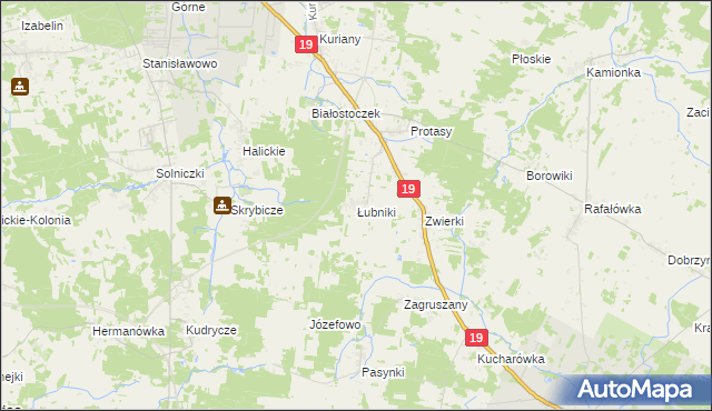 mapa Łubniki, Łubniki na mapie Targeo