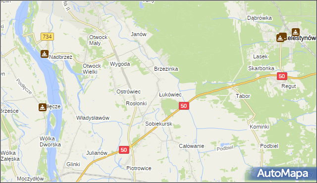 mapa Łukówiec gmina Karczew, Łukówiec gmina Karczew na mapie Targeo