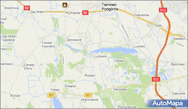 mapa Lusówko, Lusówko na mapie Targeo