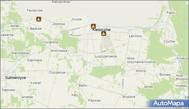 mapa Łuszczanowice, Łuszczanowice na mapie Targeo