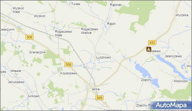 mapa Łuszkowo, Łuszkowo na mapie Targeo