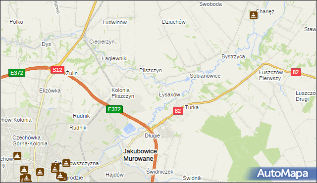 mapa Łysaków gmina Wólka, Łysaków gmina Wólka na mapie Targeo