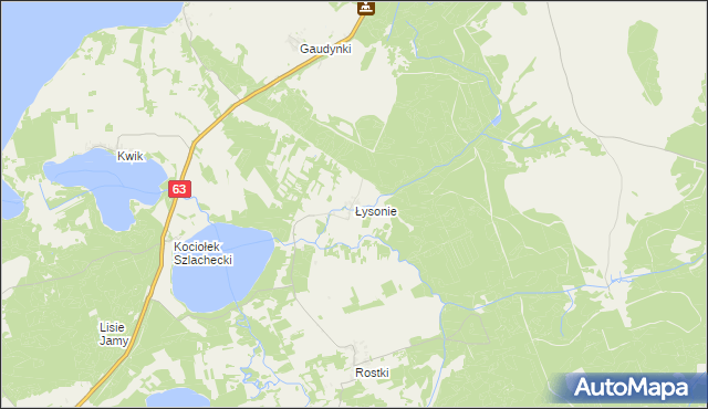 mapa Łysonie, Łysonie na mapie Targeo