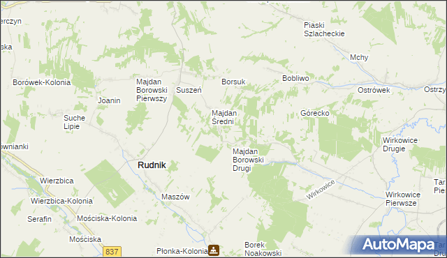 mapa Majdan Kobylański, Majdan Kobylański na mapie Targeo